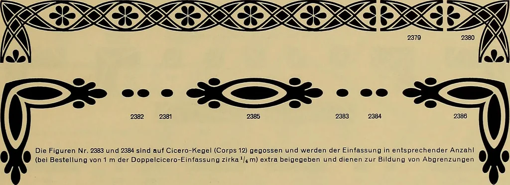 An illustration from Hauptprobe in gedrängter form der Bauerschen Giesserei, Frankfurt am Main: Filialen in Barcelona und Madrid, A. Numrich & Co. in Leipzig, 1900, leaf 293