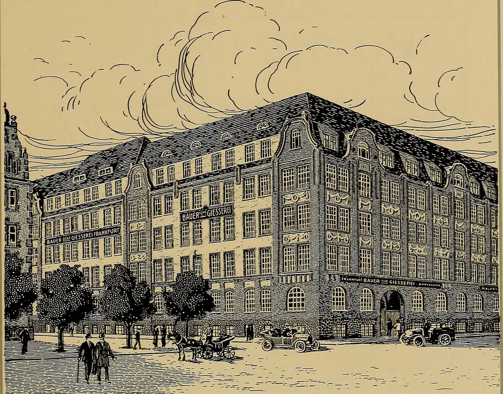 An illustration from Hauptprobe in gedrängter form der Bauerschen Giesserei, Frankfurt am Main: Filialen in Barcelona und Madrid, A. Numrich & Co. in Leipzig, 1900, leaf 5