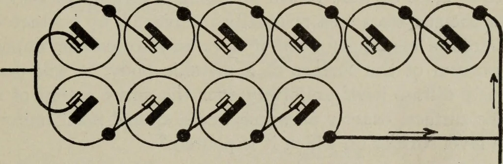 An illustration from Hawkins electrical guide ... : questions, answers & illustrations : a progressive course of study for engineers, electricians, students and those desiring to acquire a working knowledge of electricity and its applications ; a practical treatise, 1914, leaf 87