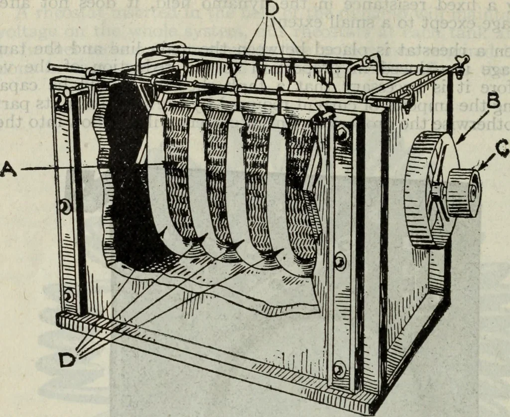 An illustration from Hawkins electrical guide ... : questions, answers & illustrations : a progressive course of study for engineers, electricians, students and those desiring to acquire a working knowledge of electricity and its applications ; a practical treatise, 1914, leaf 502