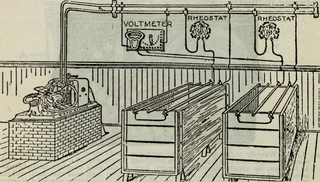 An illustration from Hawkins electrical guide ... : questions, answers & illustrations : a progressive course of study for engineers, electricians, students and those desiring to acquire a working knowledge of electricity and its applications ; a practical treatise, 1914, leaf 504