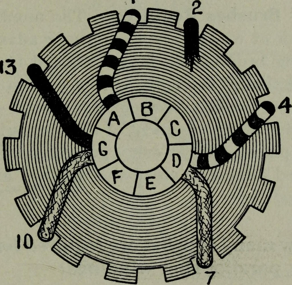 An illustration from Hawkins electrical guide ... : questions, answers & illustrations : a progressive course of study for engineers, electricians, students and those desiring to acquire a working knowledge of electricity and its applications ; a practical treatise, 1914, leaf 37