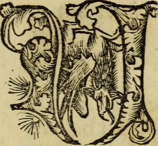 An illustration from Hec est noua queda[m] singular[is] at[que] rara legenda ed alijs sex lege[n]dis collecta et perfecta tractans de origine, et vite, ordine, de conuersione, ac magistrali disputatione, ast de passione, morte, [&] miraculis generose regine, necnon gloriose virginis et martiris sancte Katherine, ciuis quo[que] olim erat vrbis Alexandrine, 1500, leaf 32