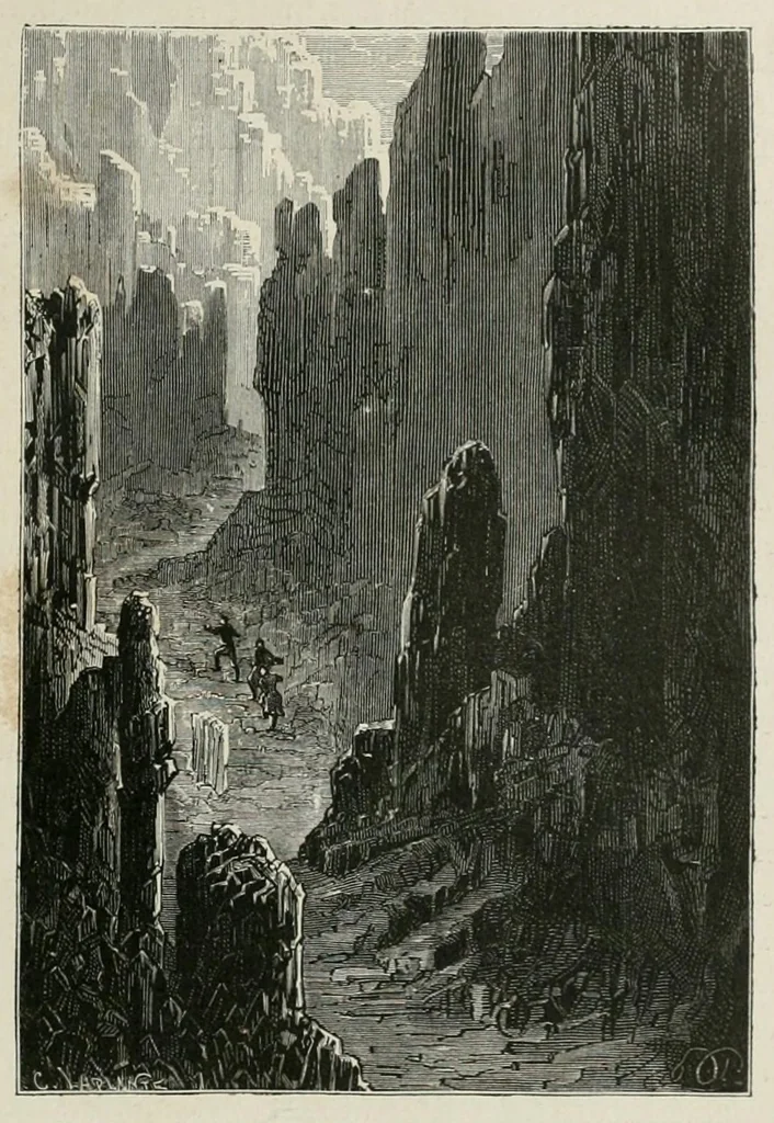 An illustration from Hector Servadac : voyages et aventures à travers le monde solaire, 1878, leaf 131