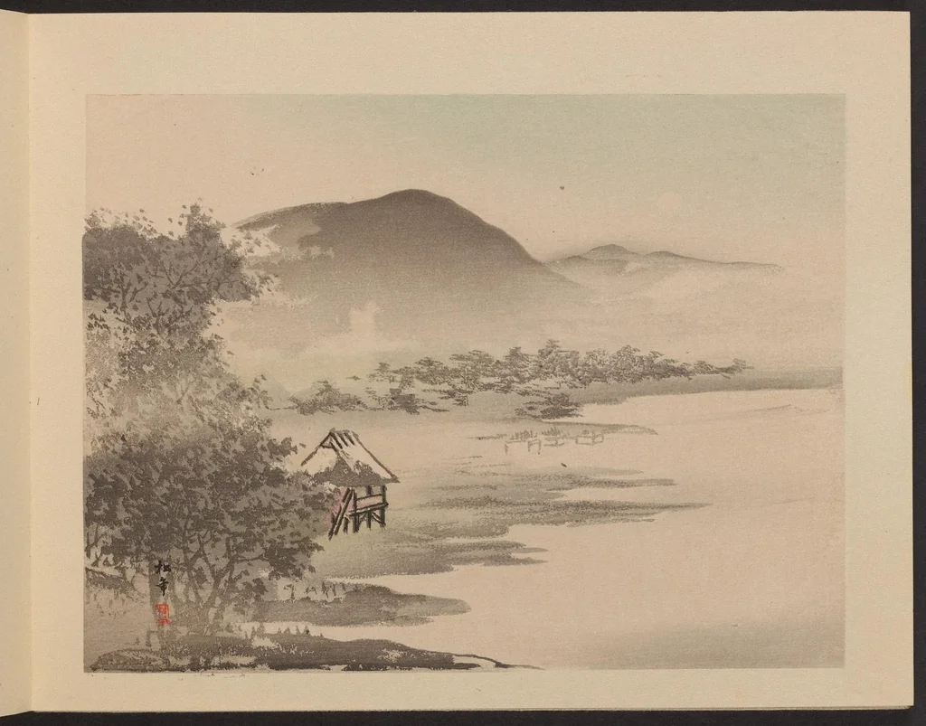 An illustration from Heian meishō, 1900, leaf 12