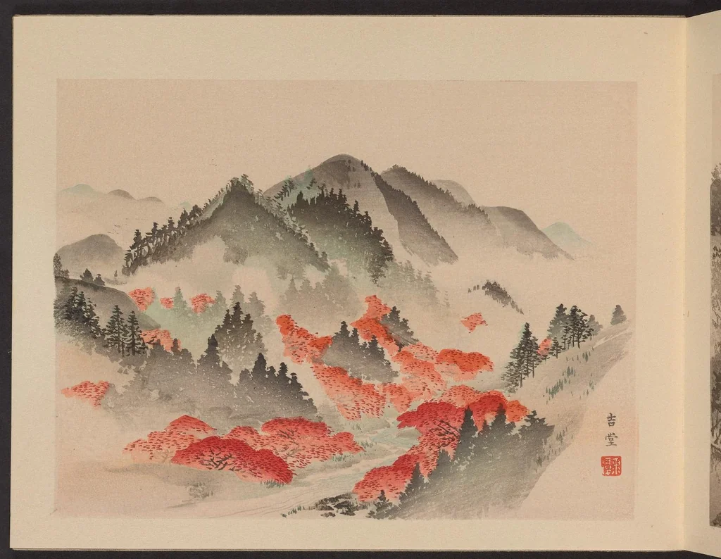 An illustration from Heian meishō, 1900, leaf 13