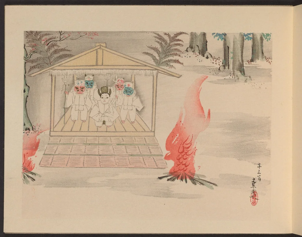 An illustration from Heian meishō, 1900, leaf 15