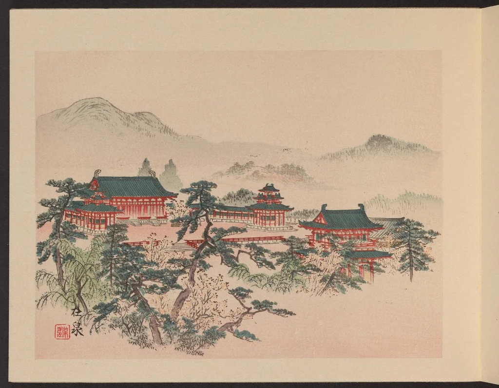 An illustration from Heian meishō, 1900, leaf 5