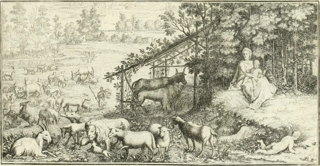 An illustration from Heilige Augen- und Gemüths-Lust : vorstellend, alle sonn- fest- und feyrtägliche nicht nur Evangelien, sondern auch Epistelen und Lectionen, jene historisch : diese auch emblemmatisch, und mit curieusen Einfassungen : in vielen Kupffer-Stücken von frembder und gantz neuer Invention : so wohl zur Kunst-Ubung als Unterhaltung Gottseeliger Betrachtungen, wie auch Vermehrung der Kupffer-Bibelen und Ausszierung aller christlichen Postillen dienlich, 1706, leaf 10
