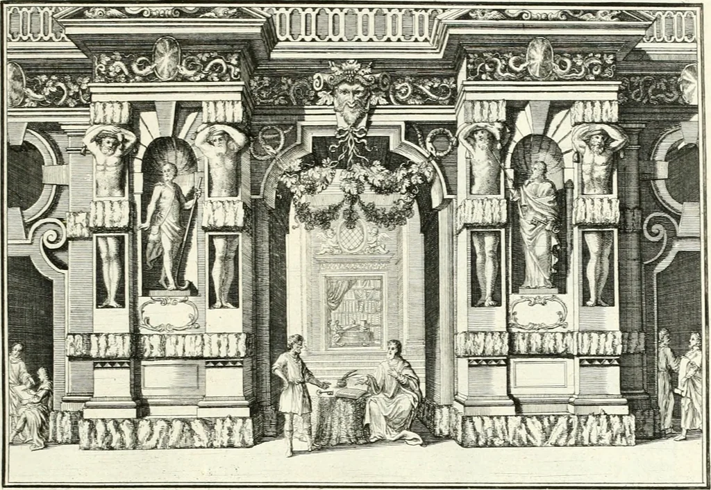 An illustration from Heilige Augen- und Gemüths-Lust : vorstellend, alle sonn- fest- und feyrtägliche nicht nur Evangelien, sondern auch Epistelen und Lectionen, jene historisch : diese auch emblemmatisch, und mit curieusen Einfassungen : in vielen Kupffer-Stücken von frembder und gantz neuer Invention : so wohl zur Kunst-Ubung als Unterhaltung Gottseeliger Betrachtungen, wie auch Vermehrung der Kupffer-Bibelen und Ausszierung aller christlichen Postillen dienlich, 1706, leaf 120