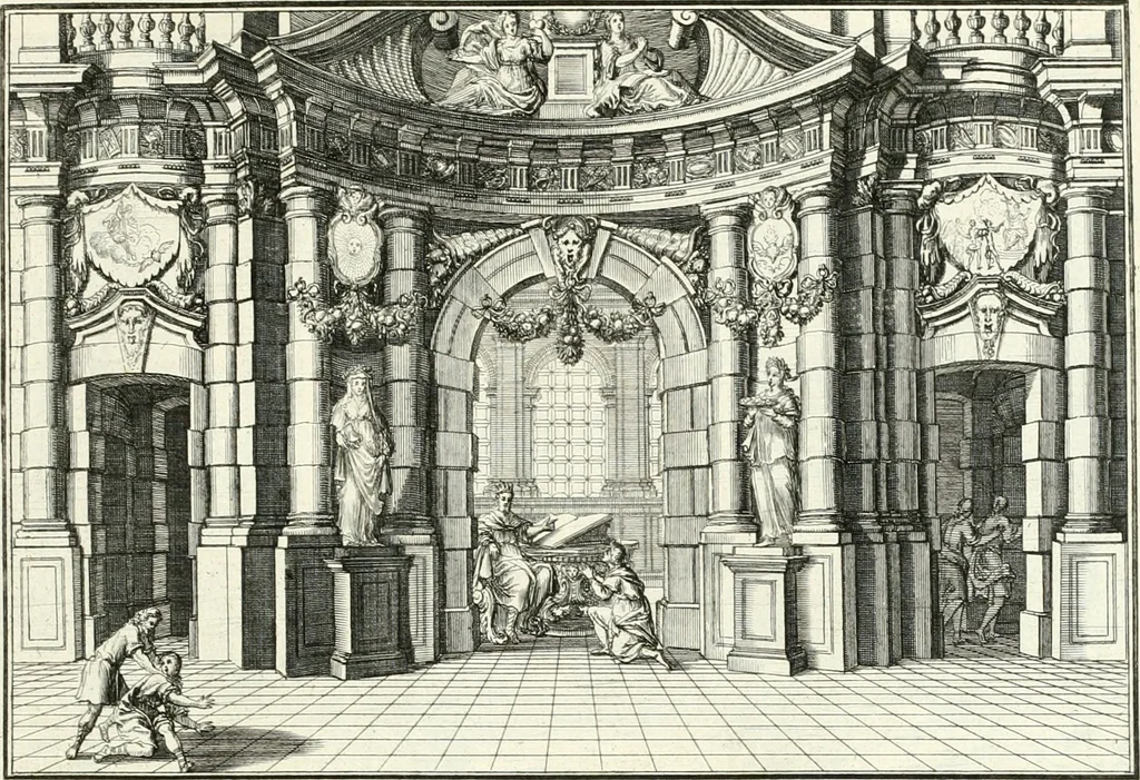 An illustration from Heilige Augen- und Gemüths-Lust : vorstellend, alle sonn- fest- und feyrtägliche nicht nur Evangelien, sondern auch Epistelen und Lectionen, jene historisch : diese auch emblemmatisch, und mit curieusen Einfassungen : in vielen Kupffer-Stücken von frembder und gantz neuer Invention : so wohl zur Kunst-Ubung als Unterhaltung Gottseeliger Betrachtungen, wie auch Vermehrung der Kupffer-Bibelen und Ausszierung aller christlichen Postillen dienlich, 1706, leaf 146