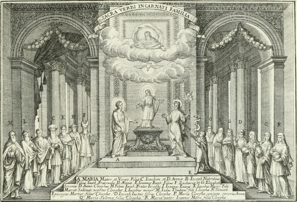 An illustration from Heilige Augen- und Gemüths-Lust : vorstellend, alle sonn- fest- und feyrtägliche nicht nur Evangelien, sondern auch Epistelen und Lectionen, jene historisch : diese auch emblemmatisch, und mit curieusen Einfassungen : in vielen Kupffer-Stücken von frembder und gantz neuer Invention : so wohl zur Kunst-Ubung als Unterhaltung Gottseeliger Betrachtungen, wie auch Vermehrung der Kupffer-Bibelen und Ausszierung aller christlichen Postillen dienlich, 1706, leaf 166