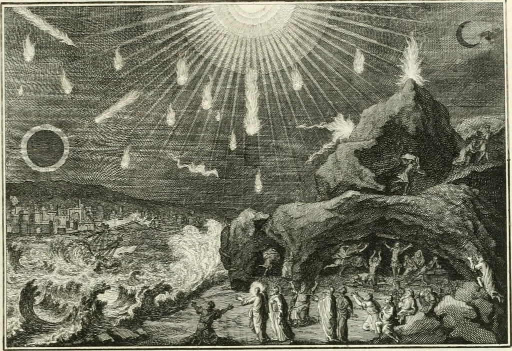 An illustration from Heilige Augen- und Gemüths-Lust : vorstellend, alle sonn- fest- und feyrtägliche nicht nur Evangelien, sondern auch Epistelen und Lectionen, jene historisch : diese auch emblemmatisch, und mit curieusen Einfassungen : in vielen Kupffer-Stücken von frembder und gantz neuer Invention : so wohl zur Kunst-Ubung als Unterhaltung Gottseeliger Betrachtungen, wie auch Vermehrung der Kupffer-Bibelen und Ausszierung aller christlichen Postillen dienlich, 1706, leaf 20