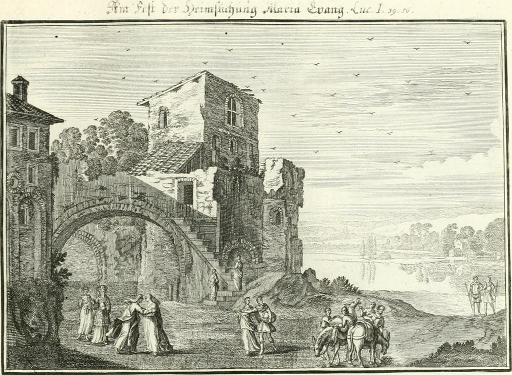 An illustration from Heilige Augen- und Gemüths-Lust : vorstellend, alle sonn- fest- und feyrtägliche nicht nur Evangelien, sondern auch Epistelen und Lectionen, jene historisch : diese auch emblemmatisch, und mit curieusen Einfassungen : in vielen Kupffer-Stücken von frembder und gantz neuer Invention : so wohl zur Kunst-Ubung als Unterhaltung Gottseeliger Betrachtungen, wie auch Vermehrung der Kupffer-Bibelen und Ausszierung aller christlichen Postillen dienlich, 1706, leaf 206