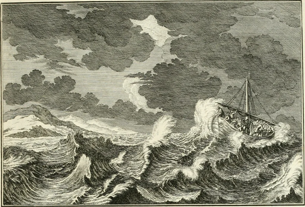 An illustration from Heilige Augen- und Gemüths-Lust : vorstellend, alle sonn- fest- und feyrtägliche nicht nur Evangelien, sondern auch Epistelen und Lectionen, jene historisch : diese auch emblemmatisch, und mit curieusen Einfassungen : in vielen Kupffer-Stücken von frembder und gantz neuer Invention : so wohl zur Kunst-Ubung als Unterhaltung Gottseeliger Betrachtungen, wie auch Vermehrung der Kupffer-Bibelen und Ausszierung aller christlichen Postillen dienlich, 1706, leaf 54