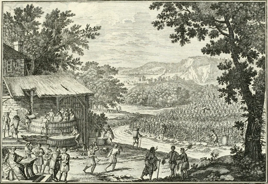 An illustration from Heilige Augen- und Gemüths-Lust : vorstellend, alle sonn- fest- und feyrtägliche nicht nur Evangelien, sondern auch Epistelen und Lectionen, jene historisch : diese auch emblemmatisch, und mit curieusen Einfassungen : in vielen Kupffer-Stücken von frembder und gantz neuer Invention : so wohl zur Kunst-Ubung als Unterhaltung Gottseeliger Betrachtungen, wie auch Vermehrung der Kupffer-Bibelen und Ausszierung aller christlichen Postillen dienlich, 1706, leaf 58