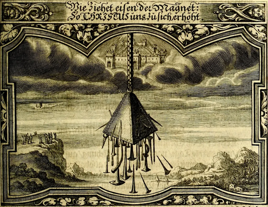 An illustration from Heilig-epistolischer Bericht, Licht, Geleit, und Freud. Das ist : Emblematische Fürstllung der heiligen Sonn- und festtäglichen Episteln; in welcher gründlicher Bericht von den rechten Wort-Verstand ertheilet, dem wahren Christenthum ein helles licht furgetragen, und ein sicheres Geleit mit beigefügten Gebeten und Gesängen zu der himmlischen Freude gezeiget wird, 1663, leaf 1028