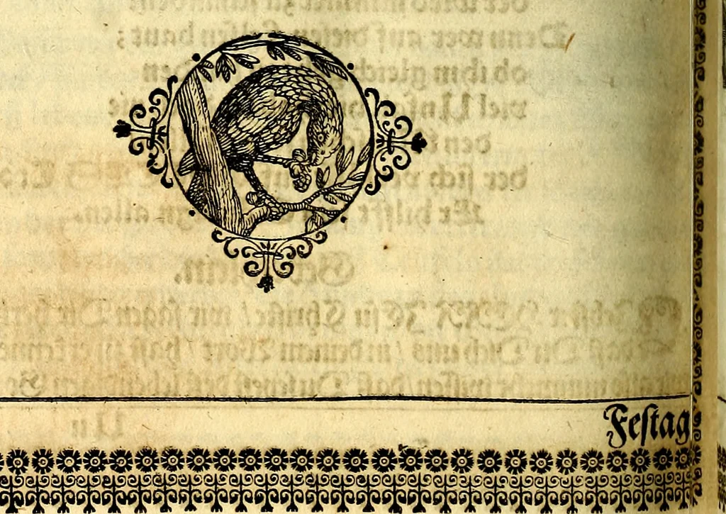 An illustration from Heilig-epistolischer Bericht, Licht, Geleit, und Freud. Das ist : Emblematische Fürstllung der heiligen Sonn- und festtäglichen Episteln; in welcher gründlicher Bericht von den rechten Wort-Verstand ertheilet, dem wahren Christenthum ein helles licht furgetragen, und ein sicheres Geleit mit beigefügten Gebeten und Gesängen zu der himmlischen Freude gezeiget wird, 1663, leaf 1051