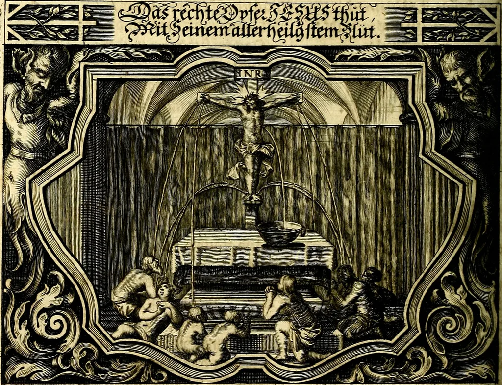An illustration from Heilig-epistolischer Bericht, Licht, Geleit, und Freud. Das ist : Emblematische Fürstllung der heiligen Sonn- und festtäglichen Episteln; in welcher gründlicher Bericht von den rechten Wort-Verstand ertheilet, dem wahren Christenthum ein helles licht furgetragen, und ein sicheres Geleit mit beigefügten Gebeten und Gesängen zu der himmlischen Freude gezeiget wird, 1663, leaf 179