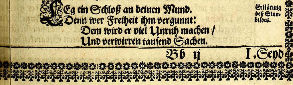 An illustration from Heilig-epistolischer Bericht, Licht, Geleit, und Freud. Das ist : Emblematische Fürstllung der heiligen Sonn- und festtäglichen Episteln; in welcher gründlicher Bericht von den rechten Wort-Verstand ertheilet, dem wahren Christenthum ein helles licht furgetragen, und ein sicheres Geleit mit beigefügten Gebeten und Gesängen zu der himmlischen Freude gezeiget wird, 1663, leaf 232