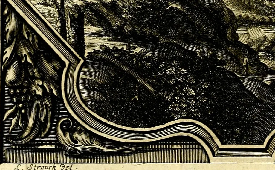 An illustration from Heilig-epistolischer Bericht, Licht, Geleit, und Freud. Das ist : Emblematische Fürstllung der heiligen Sonn- und festtäglichen Episteln; in welcher gründlicher Bericht von den rechten Wort-Verstand ertheilet, dem wahren Christenthum ein helles licht furgetragen, und ein sicheres Geleit mit beigefügten Gebeten und Gesängen zu der himmlischen Freude gezeiget wird, 1663, leaf 283