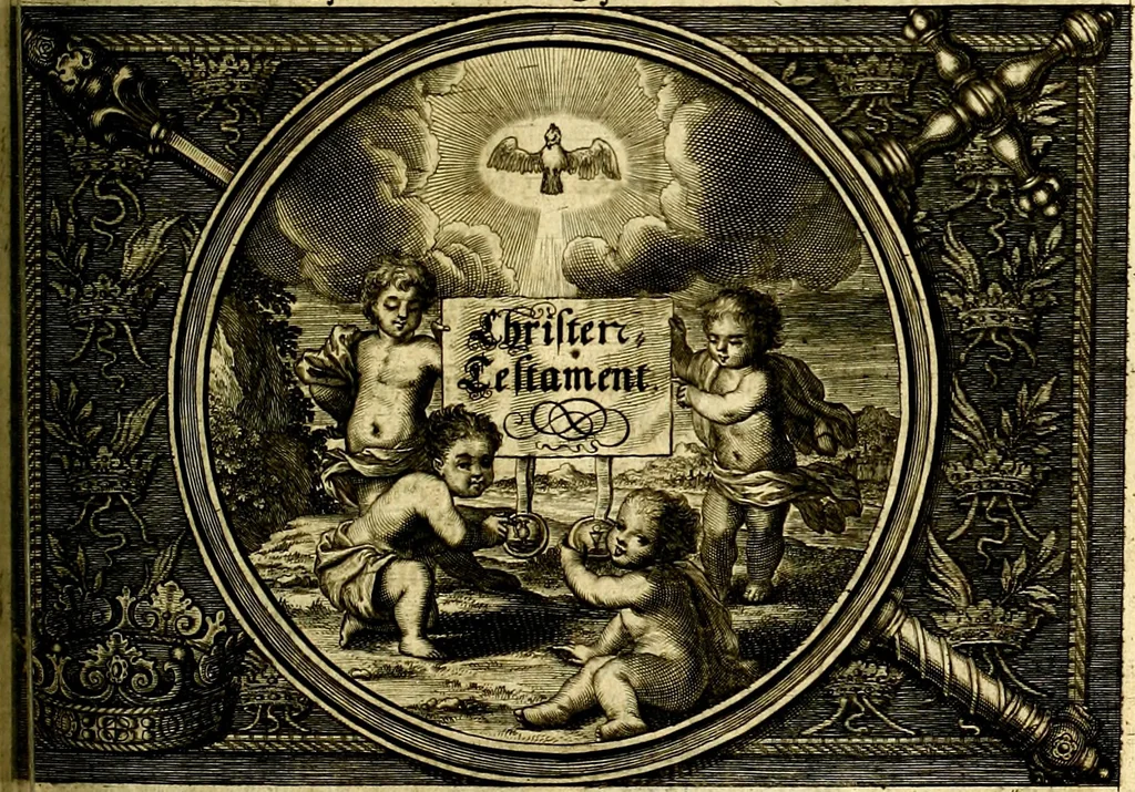 An illustration from Heilig-epistolischer Bericht, Licht, Geleit, und Freud. Das ist : Emblematische Fürstllung der heiligen Sonn- und festtäglichen Episteln; in welcher gründlicher Bericht von den rechten Wort-Verstand ertheilet, dem wahren Christenthum ein helles licht furgetragen, und ein sicheres Geleit mit beigefügten Gebeten und Gesängen zu der himmlischen Freude gezeiget wird, 1663, leaf 326