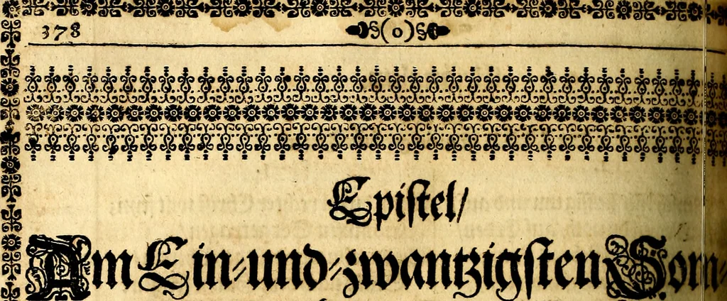 An illustration from Heilig-epistolischer Bericht, Licht, Geleit, und Freud. Das ist : Emblematische Fürstllung der heiligen Sonn- und festtäglichen Episteln; in welcher gründlicher Bericht von den rechten Wort-Verstand ertheilet, dem wahren Christenthum ein helles licht furgetragen, und ein sicheres Geleit mit beigefügten Gebeten und Gesängen zu der himmlischen Freude gezeiget wird, 1663, leaf 415