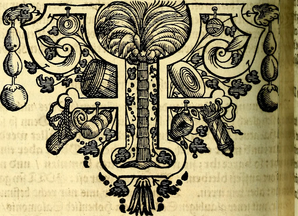 An illustration from Heilig-epistolischer Bericht, Licht, Geleit, und Freud. Das ist : Emblematische Fürstllung der heiligen Sonn- und festtäglichen Episteln; in welcher gründlicher Bericht von den rechten Wort-Verstand ertheilet, dem wahren Christenthum ein helles licht furgetragen, und ein sicheres Geleit mit beigefügten Gebeten und Gesängen zu der himmlischen Freude gezeiget wird, 1663, leaf 523