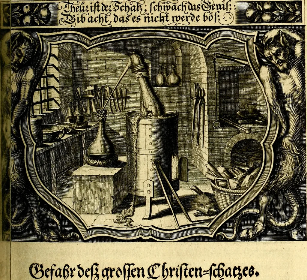 An illustration from Heilig-epistolischer Bericht, Licht, Geleit, und Freud. Das ist : Emblematische Fürstllung der heiligen Sonn- und festtäglichen Episteln; in welcher gründlicher Bericht von den rechten Wort-Verstand ertheilet, dem wahren Christenthum ein helles licht furgetragen, und ein sicheres Geleit mit beigefügten Gebeten und Gesängen zu der himmlischen Freude gezeiget wird, 1663, leaf 640