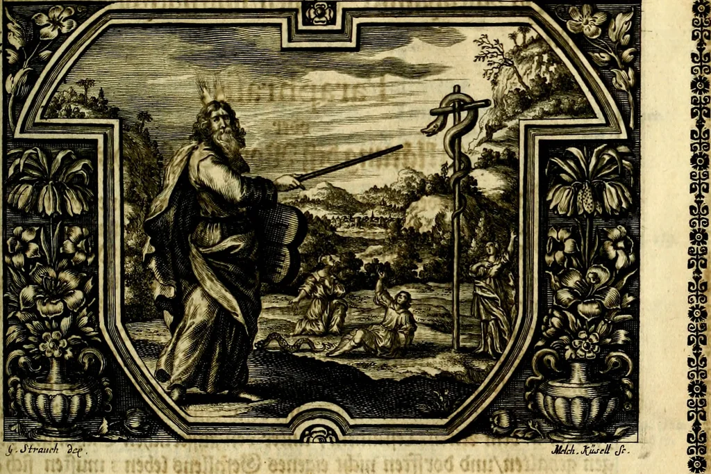 An illustration from Heilig-epistolischer Bericht, Licht, Geleit, und Freud. Das ist : Emblematische Fürstllung der heiligen Sonn- und festtäglichen Episteln; in welcher gründlicher Bericht von den rechten Wort-Verstand ertheilet, dem wahren Christenthum ein helles licht furgetragen, und ein sicheres Geleit mit beigefügten Gebeten und Gesängen zu der himmlischen Freude gezeiget wird, 1663, leaf 70