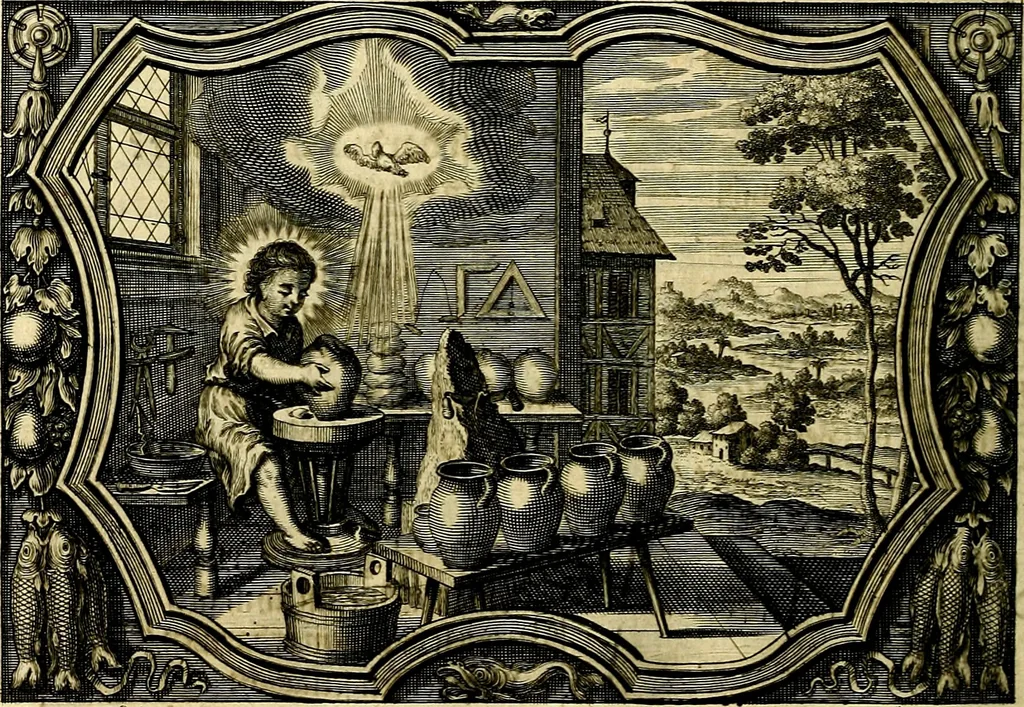 An illustration from Heilig-epistolischer Bericht, Licht, Geleit, und Freud. Das ist : Emblematische Fürstllung der heiligen Sonn- und festtäglichen Episteln; in welcher gründlicher Bericht von den rechten Wort-Verstand ertheilet, dem wahren Christenthum ein helles licht furgetragen, und ein sicheres Geleit mit beigefügten Gebeten und Gesängen zu der himmlischen Freude gezeiget wird, 1663, leaf 75