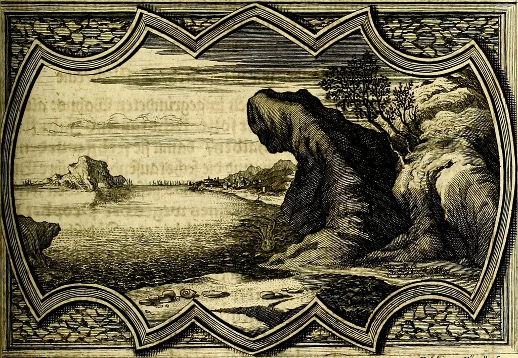 An illustration from Heilig-epistolischer Bericht, Licht, Geleit, und Freud. Das ist : Emblematische Fürstllung der heiligen Sonn- und festtäglichen Episteln; in welcher gründlicher Bericht von den rechten Wort-Verstand ertheilet, dem wahren Christenthum ein helles licht furgetragen, und ein sicheres Geleit mit beigefügten Gebeten und Gesängen zu der himmlischen Freude gezeiget wird, 1663, leaf 932
