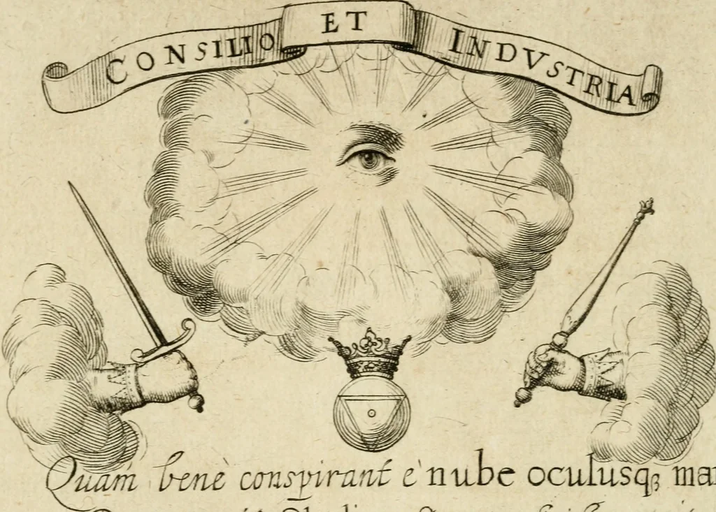 An illustration from Helicon Boemo-Hercynius : in quo nouem applausibus coronatur neo-rex Boemiae Leopoldvs, 1656, leaf 44