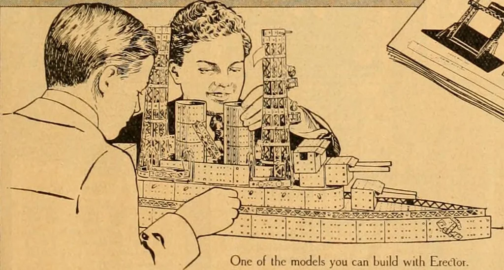 An illustration from Hello boys! look at these Gilbert toys., 1919, leaf 3