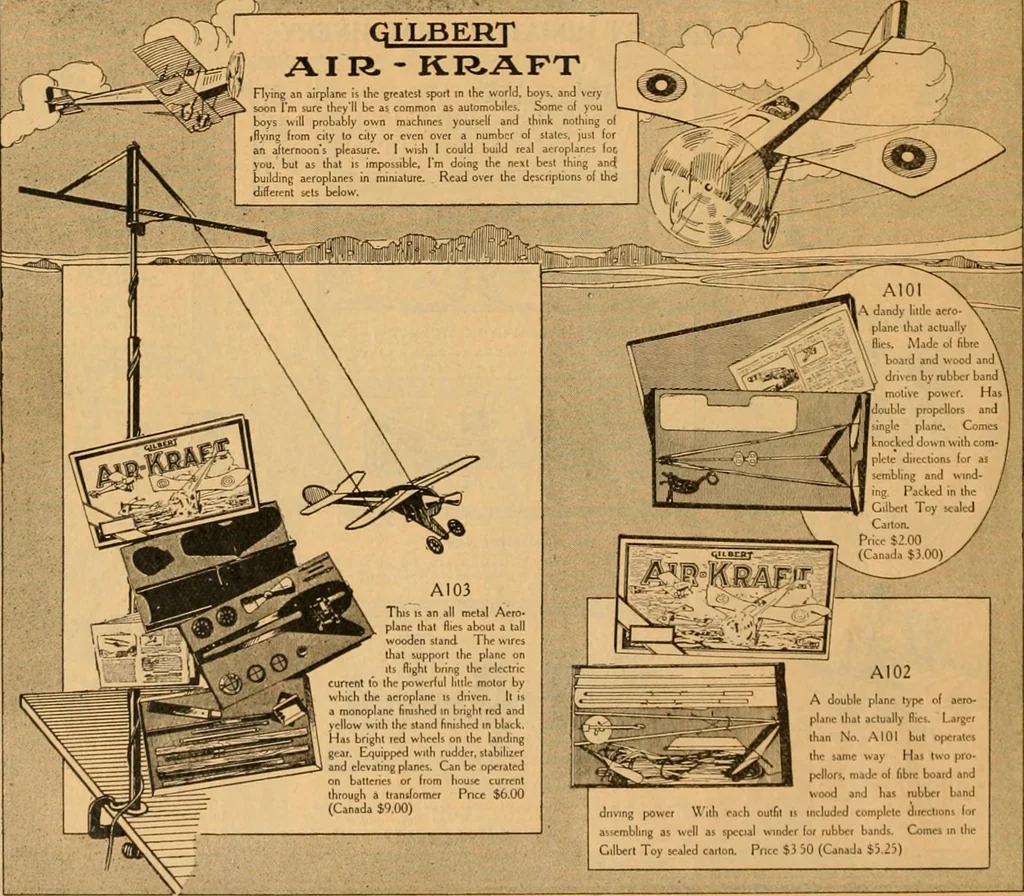 An illustration from Hello boys! look at these Gilbert toys., 1919, leaf 8