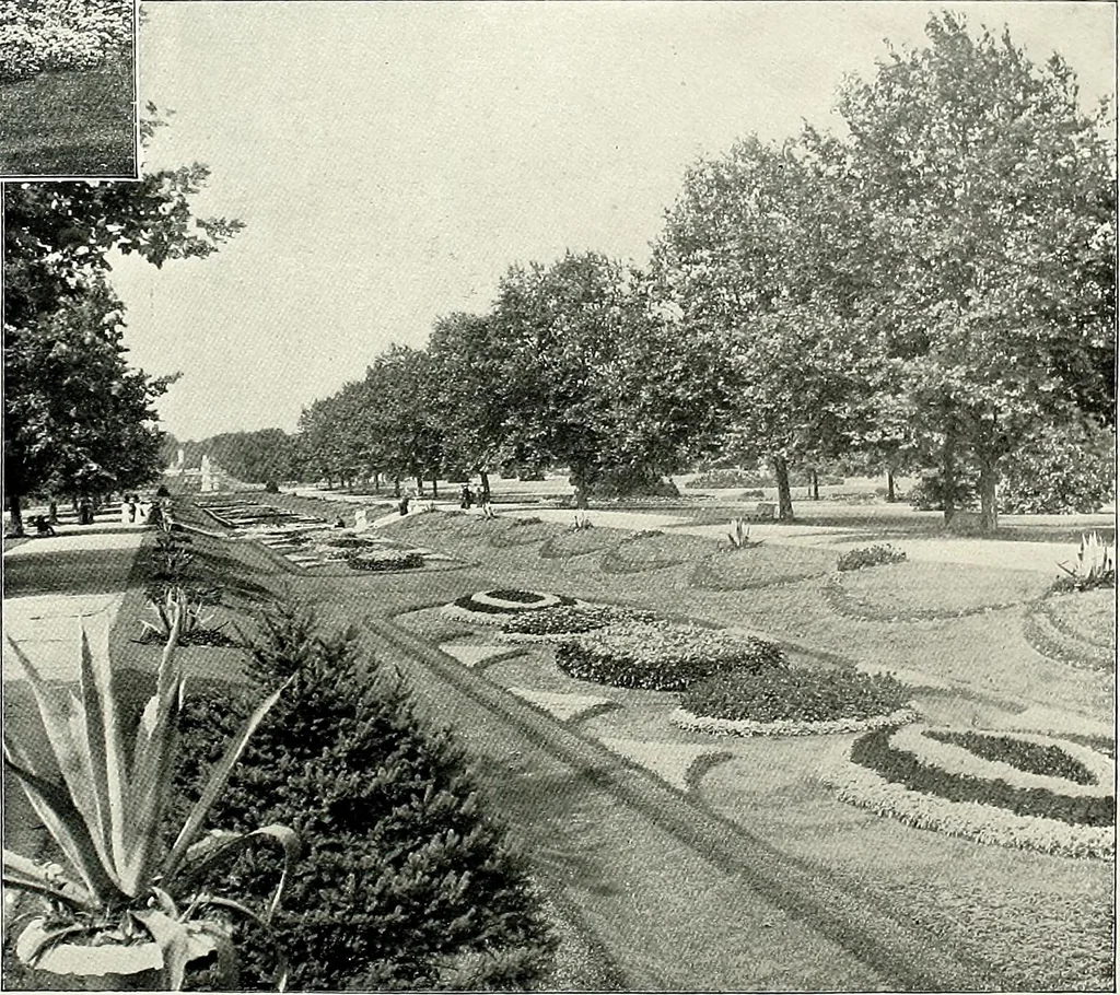 An illustration from Henderson's picturesque gardens and ornamental gardening illustrated, 1908, leaf 48