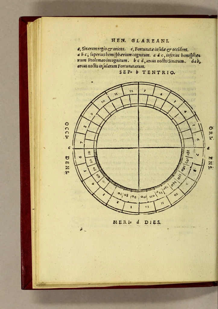 An illustration from Henrici Glareani Helvetii, poetae laureati de geographia liber unus,, 1539, leaf 42