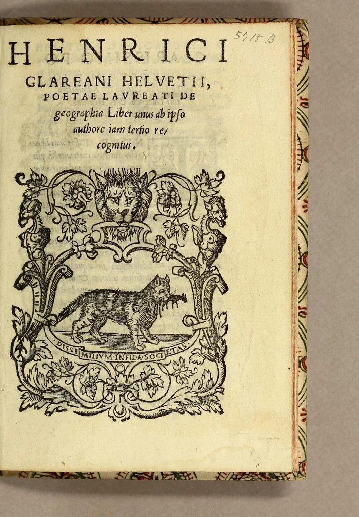An illustration from Henrici Glareani Helvetii, poetae laureati de geographia liber unus, 1534, leaf 5