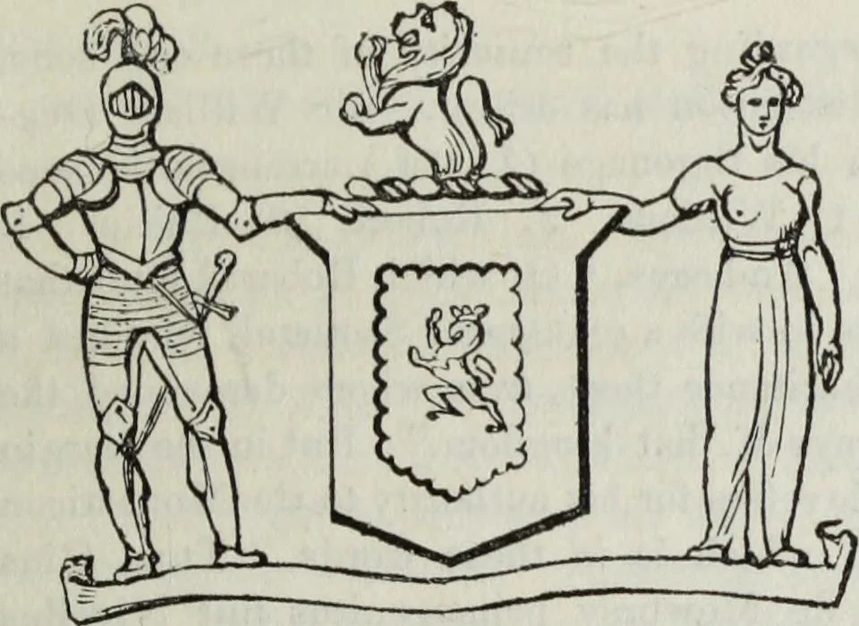 An illustration from A genealogical and heraldic history of the commoners of Great Britain and Ireland enjoying territorial possessions or high official rank, but uninvested with heritable honours, 1836, leaf 153