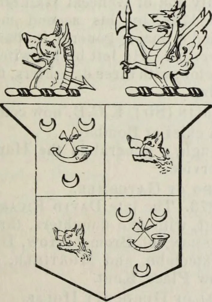 An illustration from A genealogical and heraldic history of the commoners of Great Britain and Ireland enjoying territorial possessions or high official rank, but uninvested with heritable honours, 1836, leaf 19