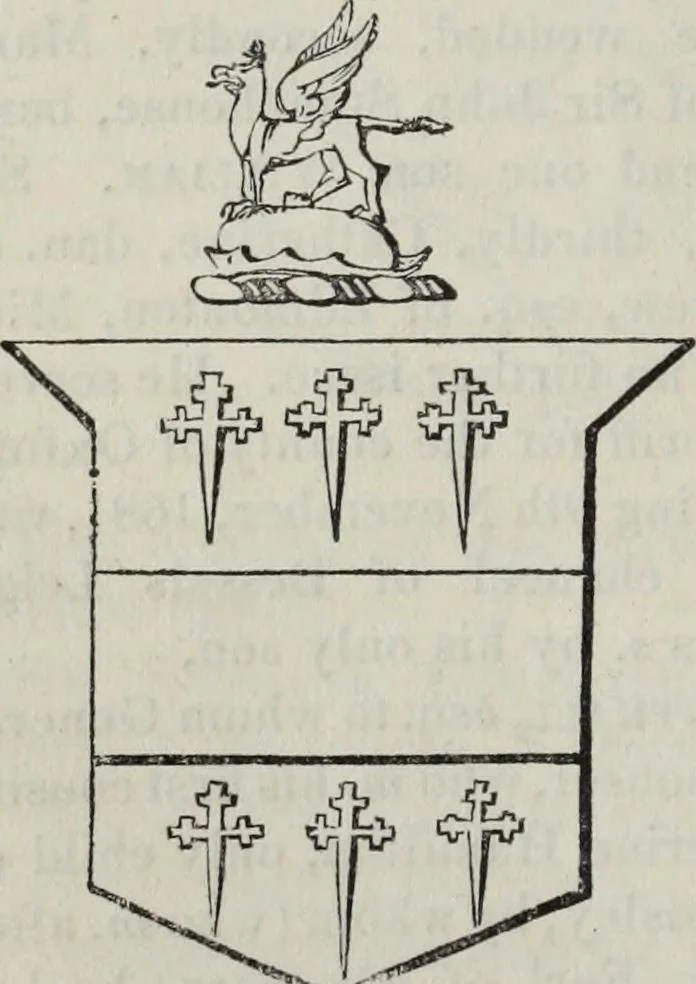 An illustration from A genealogical and heraldic history of the commoners of Great Britain and Ireland enjoying territorial possessions or high official rank, but uninvested with heritable honours, 1836, leaf 208