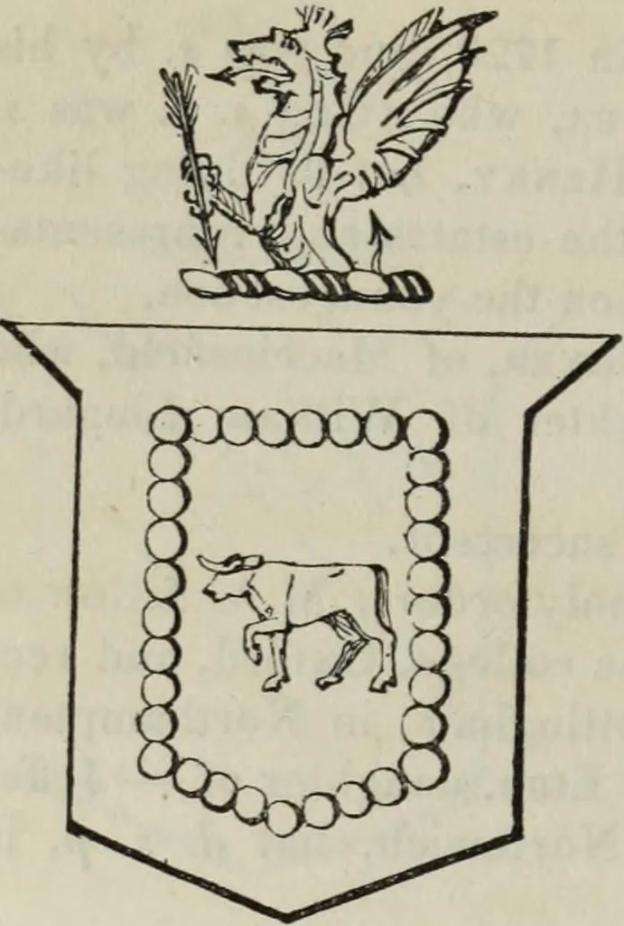 An illustration from A genealogical and heraldic history of the commoners of Great Britain and Ireland enjoying territorial possessions or high official rank, but uninvested with heritable honours, 1836, leaf 220