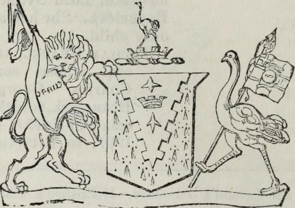 An illustration from A genealogical and heraldic history of the commoners of Great Britain and Ireland enjoying territorial possessions or high official rank, but uninvested with heritable honours, 1836, leaf 338