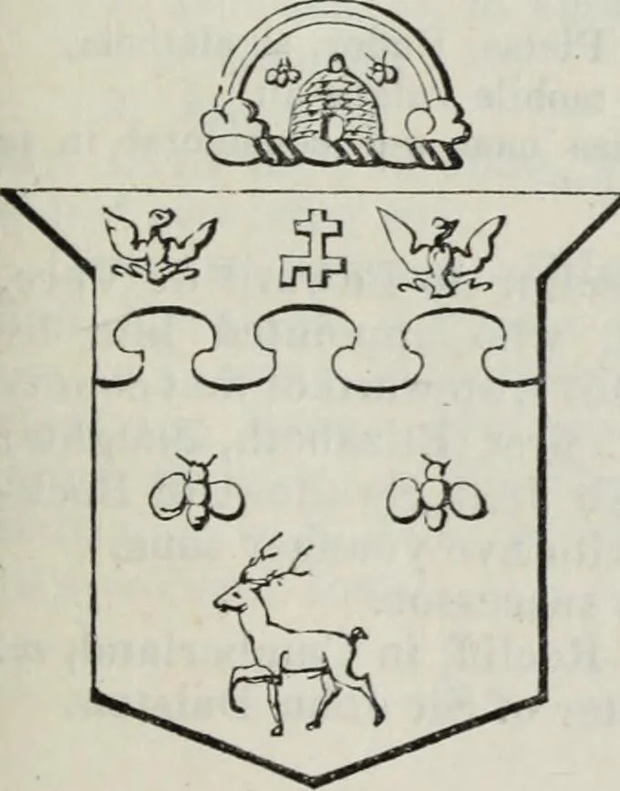 An illustration from A genealogical and heraldic history of the commoners of Great Britain and Ireland enjoying territorial possessions or high official rank, but uninvested with heritable honours, 1836, leaf 395