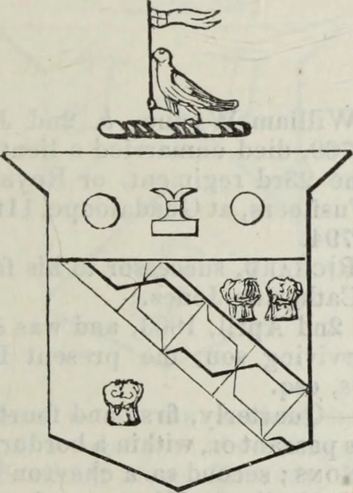 An illustration from A genealogical and heraldic history of the commoners of Great Britain and Ireland enjoying territorial possessions or high official rank, but uninvested with heritable honours, 1836, leaf 399
