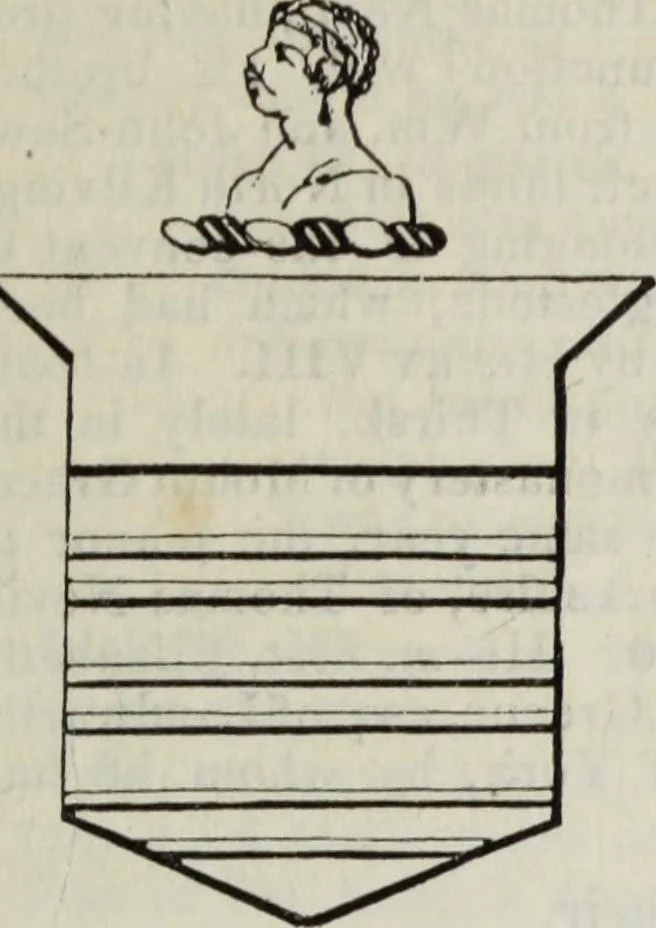 An illustration from A genealogical and heraldic history of the commoners of Great Britain and Ireland enjoying territorial possessions or high official rank, but uninvested with heritable honours, 1836, leaf 427