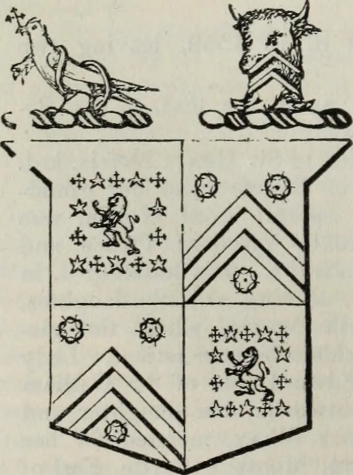 An illustration from A genealogical and heraldic history of the commoners of Great Britain and Ireland enjoying territorial possessions or high official rank, but uninvested with heritable honours, 1836, leaf 448