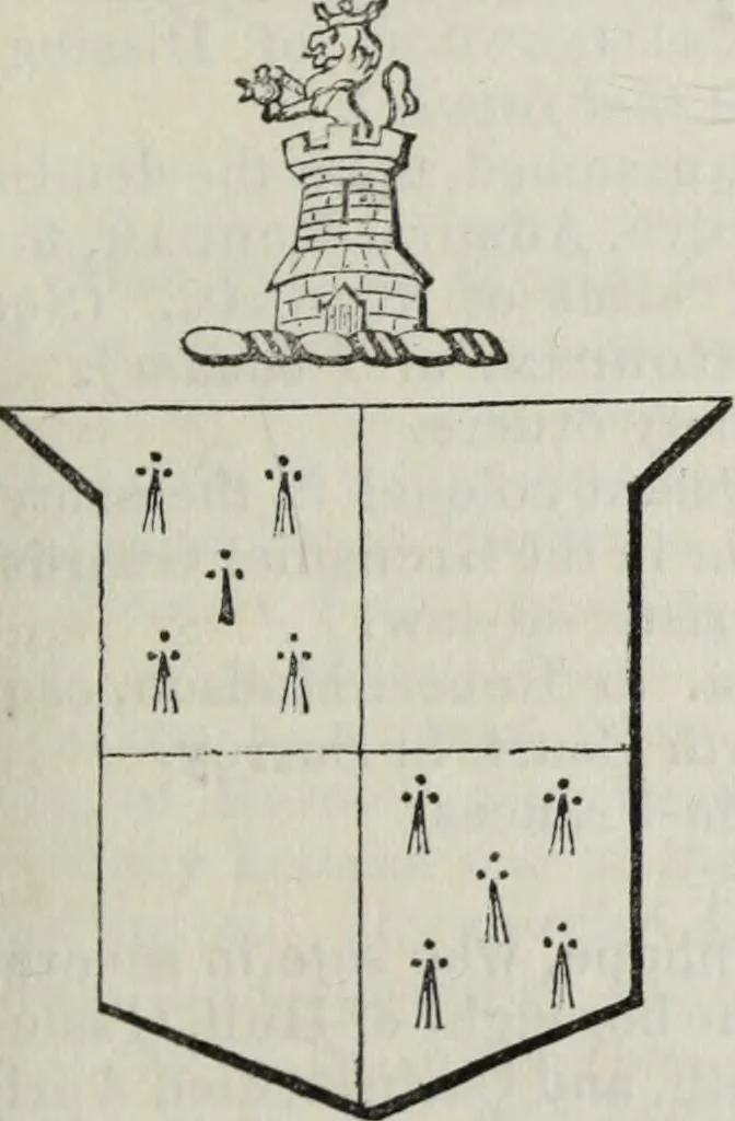 An illustration from A genealogical and heraldic history of the commoners of Great Britain and Ireland enjoying territorial possessions or high official rank, but uninvested with heritable honours, 1836, leaf 493