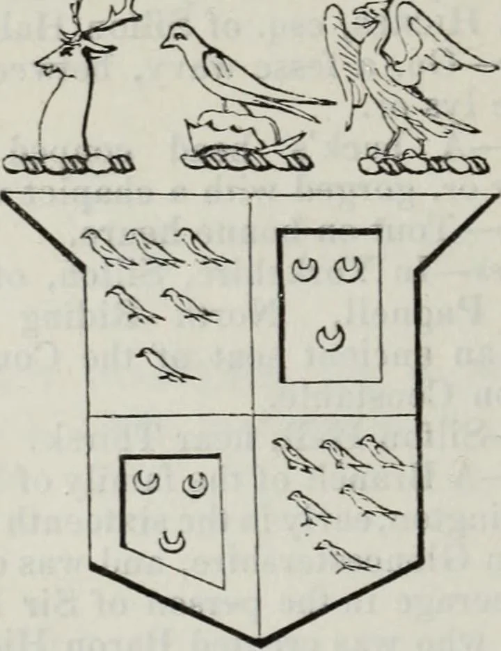 An illustration from A genealogical and heraldic history of the commoners of Great Britain and Ireland enjoying territorial possessions or high official rank, but uninvested with heritable honours, 1836, leaf 538