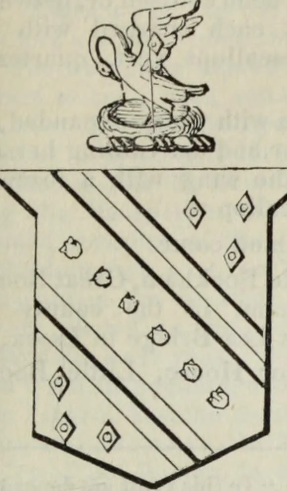An illustration from A genealogical and heraldic history of the commoners of Great Britain and Ireland enjoying territorial possessions or high official rank, but uninvested with heritable honours, 1836, leaf 601